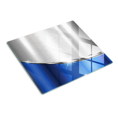 Glass chopping board Metallic pattern with blue accents