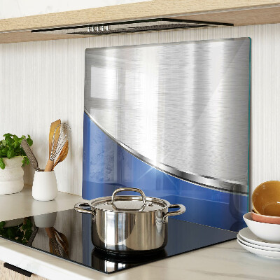 Glass chopping board Metallic pattern with blue accents