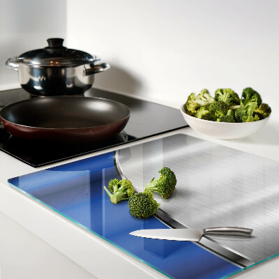 Glass chopping board Metallic pattern with blue accents