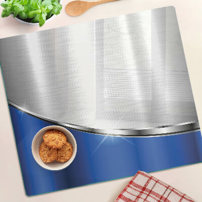 Glass chopping board Metallic pattern with blue accents