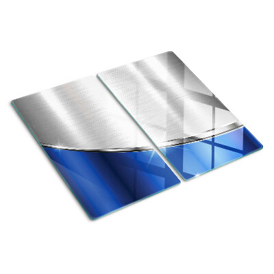 Glass chopping board Metallic pattern with blue accents