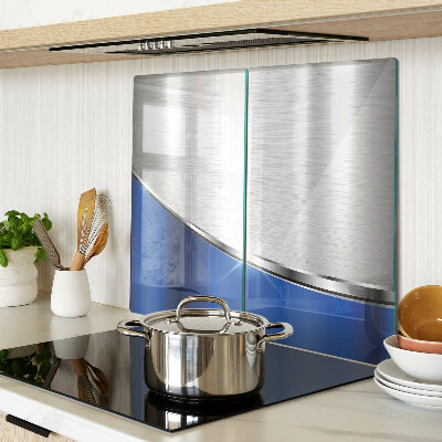Glass chopping board Metallic pattern with blue accents