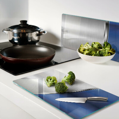 Glass chopping board Metallic pattern with blue accents