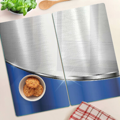 Glass chopping board Metallic pattern with blue accents