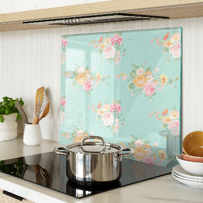 Glass chopping board Floral pattern in pastel colors