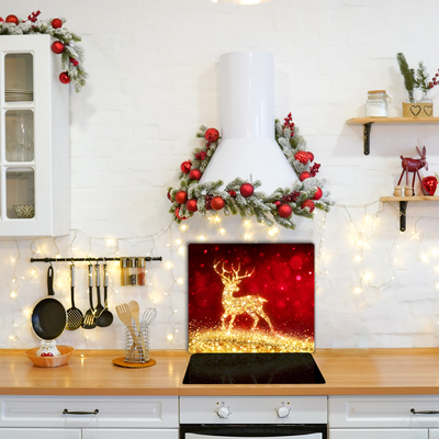 Kitchen Splashback Golden Reindeer Christmas Decoration