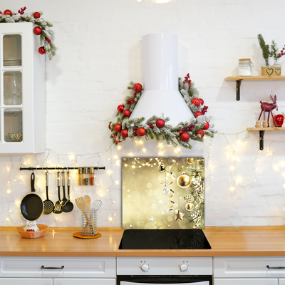 Kitchen Splashback Gold Christmas Holiday Decorations