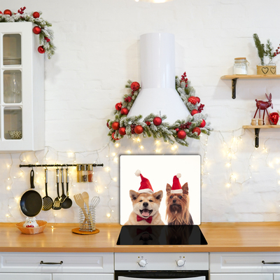 Kitchen Splashback Dogs Santa Claus Christmas