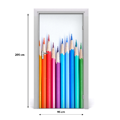 Door wallpaper Colourful pencils