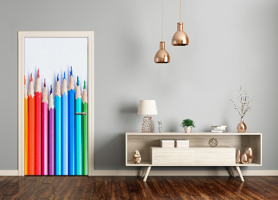 Door wallpaper Colourful pencils