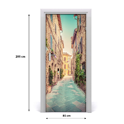 Self-adhesive door wallpaper Italian streets