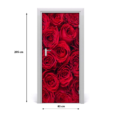 Self-adhesive door sticker Red rose