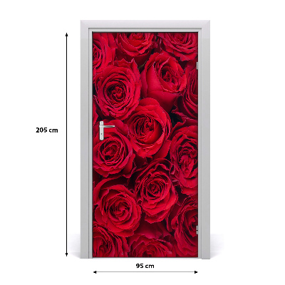 Self-adhesive door sticker Red rose