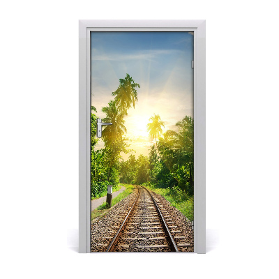 Self-adhesive door sticker Railroad tracks