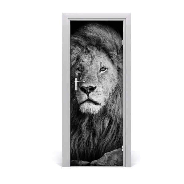 Self-adhesive door sticker Wall portrait of a lion