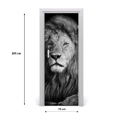 Self-adhesive door sticker Wall portrait of a lion