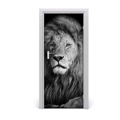 Self-adhesive door sticker Wall portrait of a lion