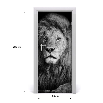 Self-adhesive door sticker Wall portrait of a lion