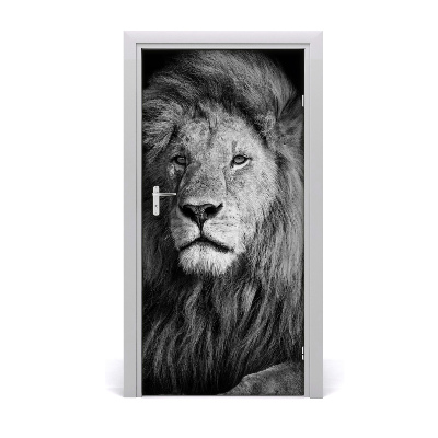 Self-adhesive door sticker Wall portrait of a lion