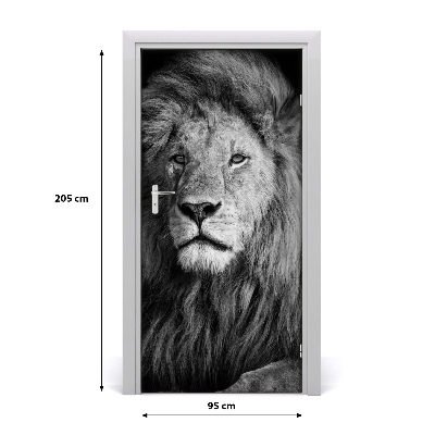 Self-adhesive door sticker Wall portrait of a lion