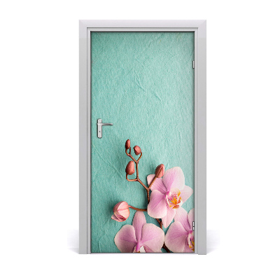 Self-adhesive door sticker Pink orchid