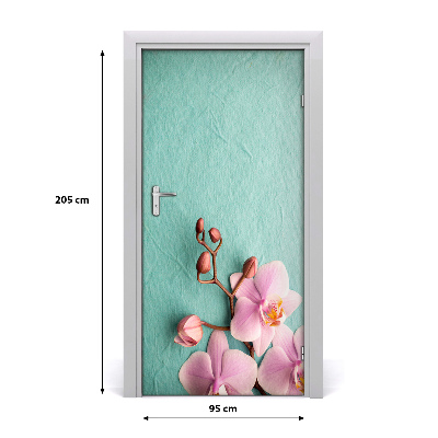 Self-adhesive door sticker Pink orchid