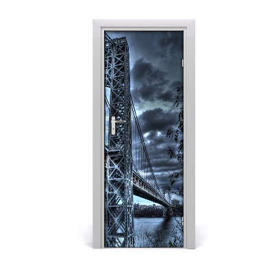 Self-adhesive door wallpaper The bridge of new york