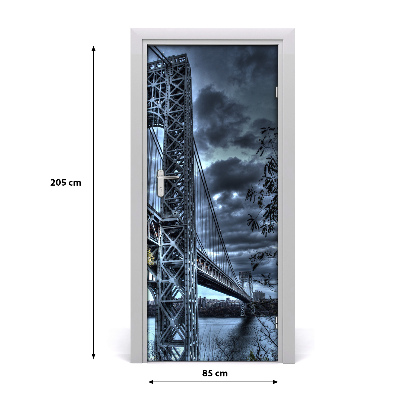 Self-adhesive door wallpaper The bridge of new york