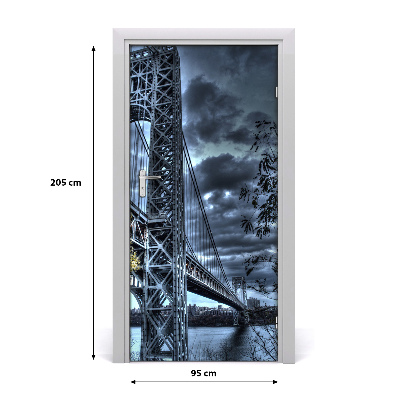 Self-adhesive door wallpaper The bridge of new york