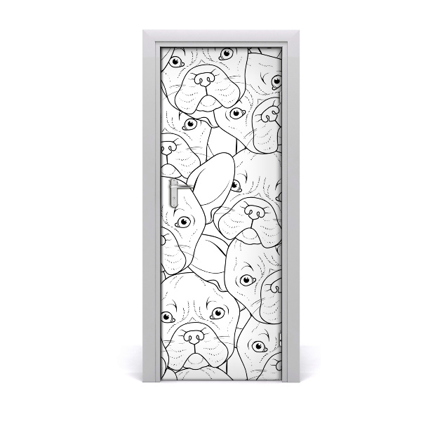 Self-adhesive door sticker French bulldogs