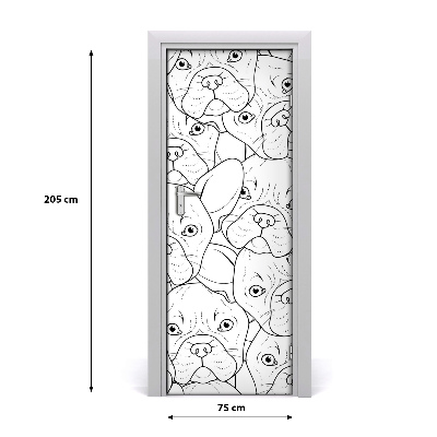 Self-adhesive door sticker French bulldogs