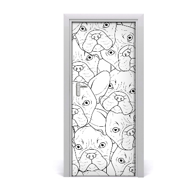 Self-adhesive door sticker French bulldogs