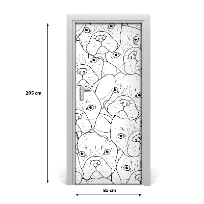 Self-adhesive door sticker French bulldogs