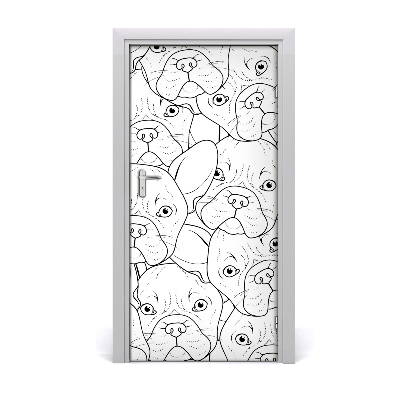 Self-adhesive door sticker French bulldogs