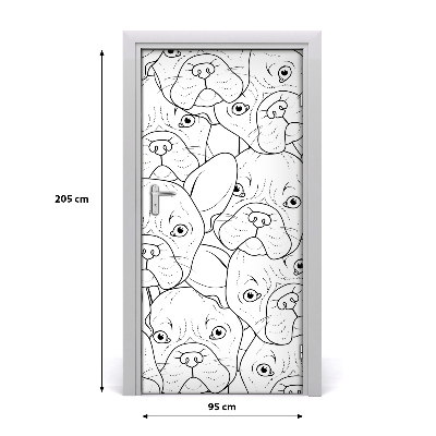 Self-adhesive door sticker French bulldogs