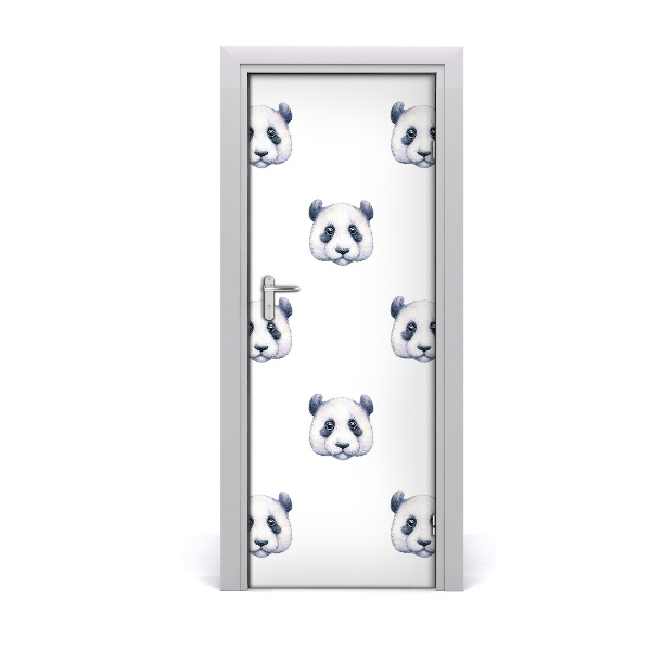 Self-adhesive door sticker Panda's wall