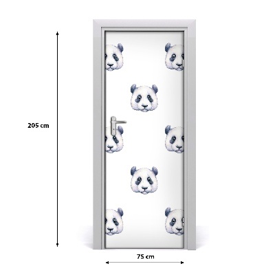 Self-adhesive door sticker Panda's wall