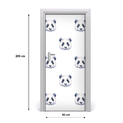 Self-adhesive door sticker Panda's wall