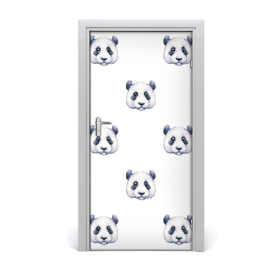 Self-adhesive door sticker Panda's wall