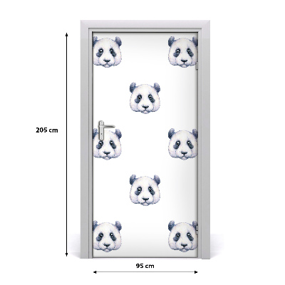 Self-adhesive door sticker Panda's wall