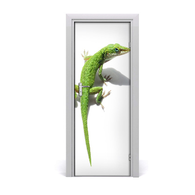 Self-adhesive door sticker Green lizard