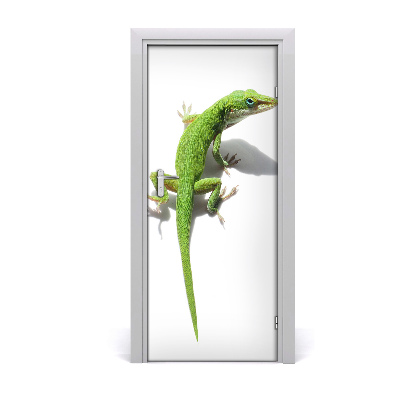 Self-adhesive door sticker Green lizard