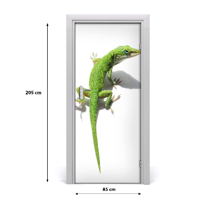 Self-adhesive door sticker Green lizard