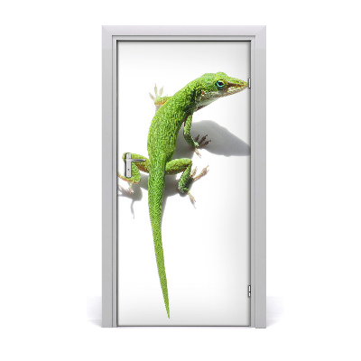 Self-adhesive door sticker Green lizard