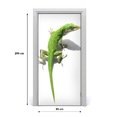 Self-adhesive door sticker Green lizard