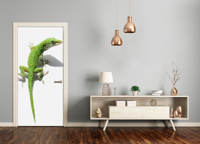 Self-adhesive door sticker Green lizard