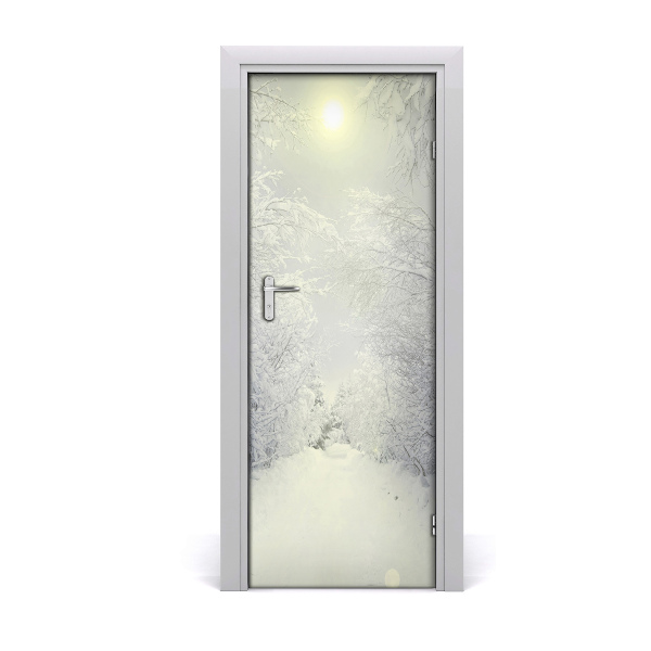 Self-adhesive door sticker Winter forest