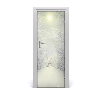 Self-adhesive door sticker Winter forest