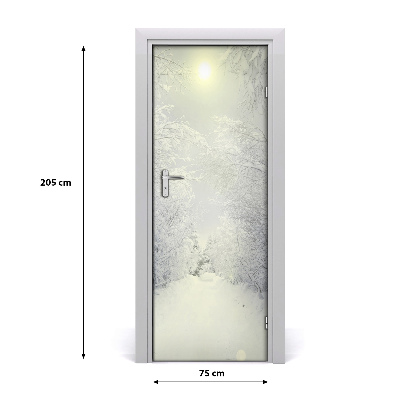 Self-adhesive door sticker Winter forest