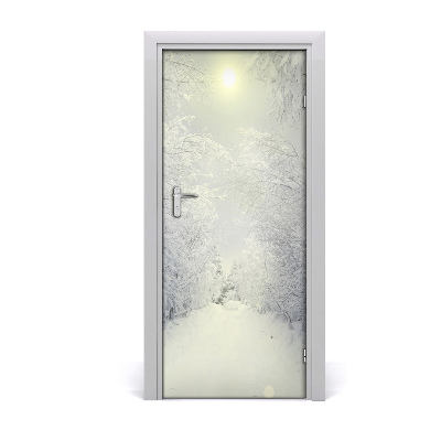 Self-adhesive door sticker Winter forest